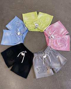 Pantalones Cortos Casuales de Satén para Hombre con Estampado de Letras en Relieve, Cordón Ajustable, Bolsillos, Cintura Media, Transpirables, Estilo Urbano - Product Image 5
