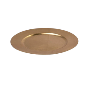 Assiette de Présentation Ronde Dorée en Métal Poli, Design Glamour Personnalisé, Vaisselle Durable pour Fêtes - Product Image 3