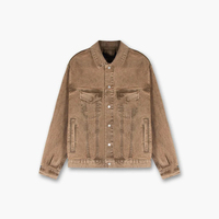 Veste en jean unisexe personnalisée, coupe ajustée, col montant, imperméable et respirante, avec fermeture éclair en coton, pour adolescents et garçons – Vente chaude en gros