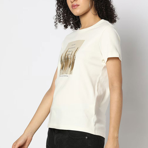 T-shirt pour femme coupe classique en coton doux, col rond, vêtement confortable pour tous les jours, vêtement de mode haut de gamme, T-shirt pour femme coupe classique - Product Image 3