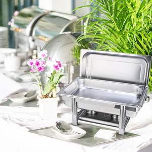 Single <b>Tray</b> Stainless Steel Chafing Dish Buffet Food Warmer for <b>Warming</b> & Holding Equipment - Product Image 6