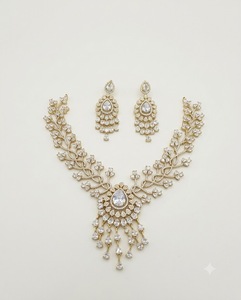 Intricate Leaf Branch Shape Necklace <b>Set</b> With Tassel Dangle Earrings <b>Set</b> High Quality Antique Gold Plated Jewelry <b>Set</b> Collection - Product Image 1