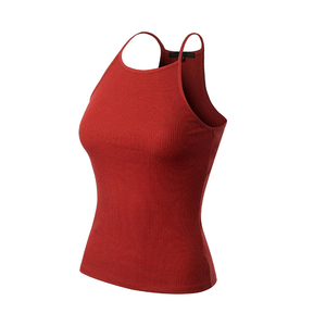 <b>Top</b> Quality Ribbed Tank <b>Tops</b> For <b>Women's</b> Red Color Sleeveless Seamless Lightweight Quick Dry <b>Compression</b> Summer Tank <b>Tops</b> - Product Image 2