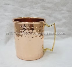 Mug en cuivre martelé à la main, design vintage en métal massif, à paroi simple, pour adultes, idéal pour les fêtes - Product Image 6