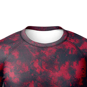 เสื้อคอมเพรสชั่นผู้ชาย แขนสั้น สีแดงดำ แห้งเร็ว ผลิตจากโพลีเอสเตอร์ เนื้อผ้านุ่ม ระบายอากาศได้ดี ทรงเข้ารูป สวมใส่สบาย คุณภาพระดับมืออาชีพ รับสกรีนโลโก้ - Product Image 6
