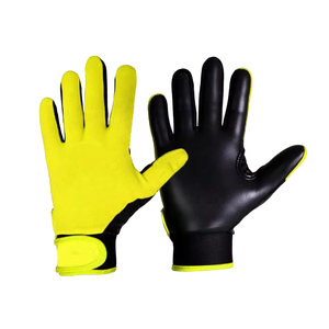 Unisex Outdoor Sports Gloves <b>Full</b> Finger PU Material Non <b>Slip</b> Yellow Black Hook And Loop Closure All Seasons - Product Image 4