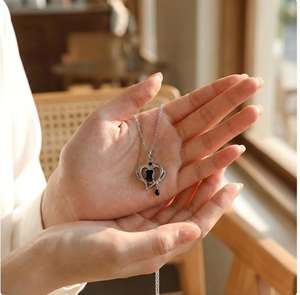 Pendentif en onyx noir, argent sterling 925, collier artisanal en pierres précieuses, bijoux bohèmes élégants, cadeau unique pour femmes - Product Image 3