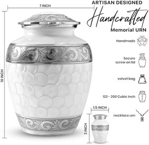 Majestic Adult Aluminum Cremation Funeral Urn Memorial <b>Ash</b> <b>Keepsake</b> Holder Featuring Secure Threaded Lid And Elegant Texture - Product Image 4