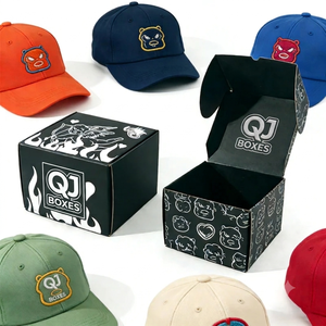 QJ <b>Box</b> Vintage Baseball Cap <b>Box</b> Luxury Stackable <b>Hat</b> Packaging Eco Recyclable Cardboard Matte Finish Shockproof Embossing Sponge - Product Image 1