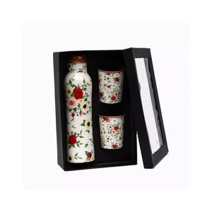 Juego de Botellas de Agua de Cobre de Alta Calidad con Tapa de Acero Inoxidable, Bebedero Directo de Plástico para Hogar, Oficina y Fiestas - Product Image 3