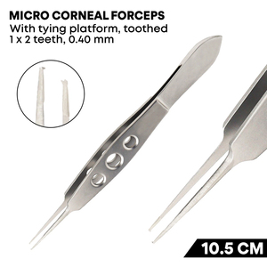 ไมโครคอร์เนียลฟอร์สเปส ทิป 1 x 2 ฟัน 10.5 ซม. เครื่องมือจักษุแพทย์เยอรมัน - Product Image 1