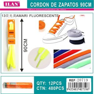 Ilan Shoelace 90Cm Fluorescent Yellow For Sneakers - Product Image 3