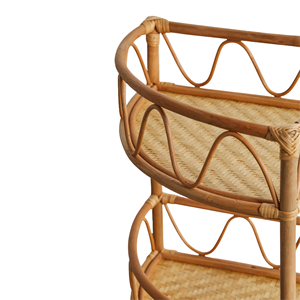 Vietnam Wholesale Rattan <b>Corner</b> Shelf Handmade Eco-Friendly Wicker Bookcase Display <b>Cabinet</b> for Living Room Bedroom Decor - Product Image 3