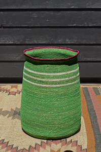 Handmade Striped <b>Plant</b> Fiber Storage <b>Basket</b> Rustic Natural Woven Bin <b>for</b> Multi Purpose Neatening and Eco Friendly Home Decor - Product Image 4