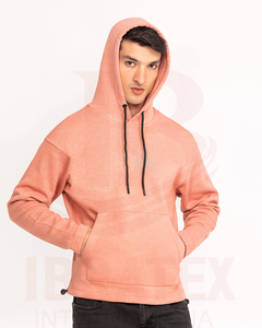 Sudadera con Capucha para Hombre, Color Durazno, Corte Regular, Algodón French Terry, Estilo Casual, con Bolsillo Canguro - Product Image 3