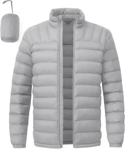 Hooded puffer <b>jacket</b> for men with <b>fleece</b> lining <b>thick</b> and cozy men's <b>jackets</b> for travel and casual wear - Product Image 4