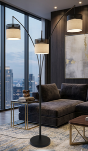 Lampe sur pied moderne à 3 têtes, lampe sur pied LED, lampe sur pied en métal en forme d'arc pour salon, hôtel, lumière décorative E27 OEM ODM Vietnam - Product Image 2