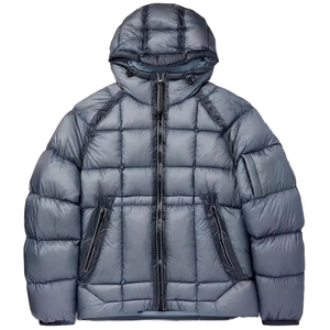 Unisex High Quality <b>Waterproof</b> Puffer <b>Jacket</b> Slim Casual Crew Neck Zipper <b>Thin</b> Hooded Quick Dry Embroidered Customized Logo Back - Product Image 1