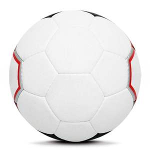 Ballon de football blanc, noir et rouge, en cuir durable, professionnel, pour entraînement en intérieur/extérieur, emballage carton, 0,4-0,45 kg - Product Image 2
