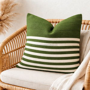 Yellow Handwoven 20x20 Custom Size Cushion cover Square Handloom Washable Striped Zipper Bed Decor Woven Pillowshams - Product Image 6