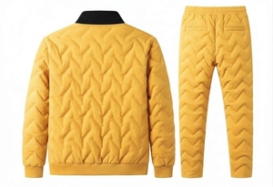 Conjunto Deportivo Premium Informal de Algodón Acolchado, Pantalón Largo para Correr, Conjunto de Invierno con Marca Personalizada, Sudadera de Forro Polar de 2 Piezas - Product Image 4