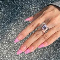 Autocollants pour ongles en gel avec logo personnalisé, motif perle bulle, rose brillant, bandes d'ongles flexibles, wraps pour ongles, design perle bulle