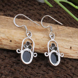 Handmade 925 Sterling Silver Black <b>Onyx</b> <b>Earrings</b> Natural Gemstone Artisan Drop <b>Earrings</b> Vintage Gothic Jewelry Wholesale - Product Image 4