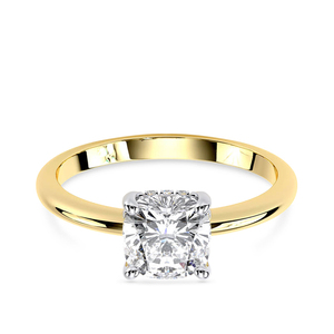 14K Solid Gold <b>Cushion</b> Cut Lab Grown Diamond Solitaire Engagement Ring Trendy IGI Certified Prong Setting Minimal Wedding Party - Product Image 2