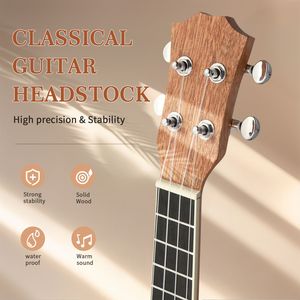 Ukulele da 23 pollici con corpo in mogano e tastiera in palissandro, include borsa in cotone, plettri (3) e chiave inglese - Accessori per strumenti musicali - Product Image 6