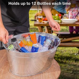 Seau à glace classique en métal galvanisé de 24 L (6 gallons), grande capacité, étanche, pour boissons, bière, style ferme - Product Image 5
