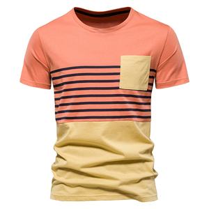 T-shirt décontracté pour homme à manches courtes, col rond, tricoté, coupe classique, design uni, coton/fibre de bambou, respirant, séchage rapide - Product Image 5