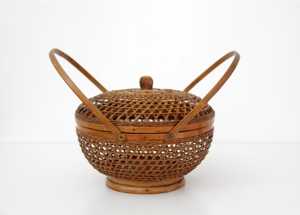 Cesta de Bambú Tejida a Mano Estilo Vietnamita con Tapa y Asas, Cesta de Almacenamiento de Mimbre, Proveedor y Fabricante - Product Image 1
