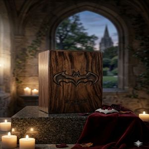 Batman Wooden Cremation Urn Natural Wood Finish Adult <b>Memorial</b> <b>Keepsake</b> <b>Box</b> Customizable Design - Product Image 2