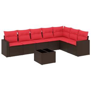 Juego de sofás de patio de ratán sintético marrón de 8 piezas con cojines, elegantes muebles de exterior - Product Image 2