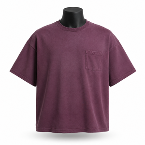 Camiseta de Hombre de Primera Calidad, Talla Grande, Algodón Lavado, Venta al Por Mayor, Ropa Casual - Product Image 1