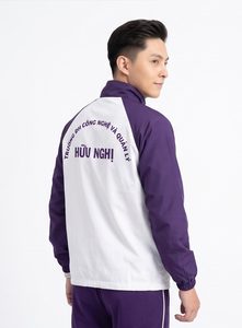 UTM เสื้อแจ็คเก็ตกันลมแบบมีฮู้ดสำหรับผู้ชาย สีม่วง สีขาว หรูหรา คุณภาพสูง - Product Image 2