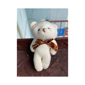 Llavero de Peluche de Oso, Colgante de Peluche Suave 3D de Dibujos Animados, Juguete de Peluche Blanco - Product Image 3