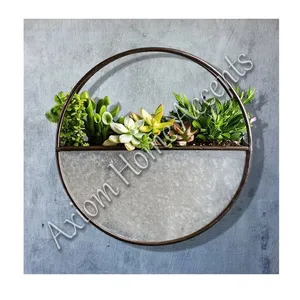 Pot de fleurs rond en métal contemporain avec surface brillante pour les espaces extérieurs modernes, les jardins, les maisons et les bureaux Axiom - Product Image 1