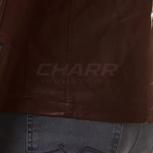 Veste d'hiver en cuir pour homme, coupe ajustée élégante avec doublure intérieure douce et un look moderne et stylé - Product Image 6