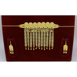 Martasha Designer Arabic Jewelry Set Gold-Plated UAE Jewellery for Ramadan & <b>Eid</b> Special Dubai Necklace & Earring Combo - Product Image 4