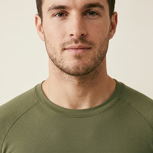 Chemise de compression à manches longues pour homme, vert olive, séchage rapide, coupe ajustée, col rond, vêtements décontractés - Product Image 4