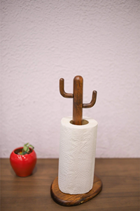 Rustic <b>Wooden</b> Paper <b>Towel</b> Holder <b>Stand</b> with Detachable Design and Decorative Leaf Pattern Base tissue roll <b>stand</b> use - Product Image 6