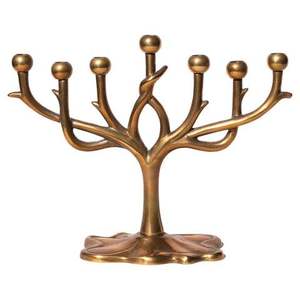 Menorah Pequeña para Villas, Sinagoga, Templo, Decoración de Mesa, Portavelas de Hanukkah, Acabado Plateado - Product Image 4