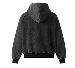 Sudadera con Capucha Oversize para Hombre, Lavado a la Piedra, Color Liso, Manga Raglán, Forro Polar de Algodón, Estilo Casual para Otoño - Product Image 2