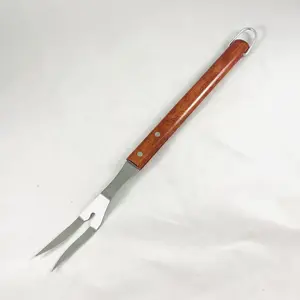 BBQ Meat Fork, Barbecue Tool With Long Handle For Grilling, Cooking, Roasting, 15 Inch Long