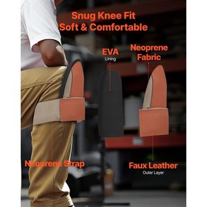 Ginocchiere da Lavoro in Pelle Resistente Extra Spesse, Lavabili in Lavatrice e Facili da Indossare e Togliere, Include Protezioni per Gomiti e Fianchi - Product Image 2