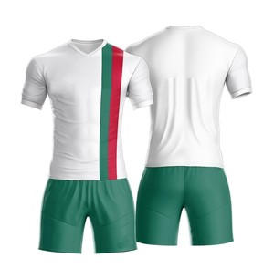 Custom Blue and Black Striped Soccer Jersey and Shorts Set Breathable Quick Dry Football Team Uniform Sublimated Sportswear - Product Image 3