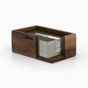 Wooden Visiting Card Holder Business Card Display <b>Stand</b> Handmade Office Desk Card Organizer Storage Accessory - Product Image 2