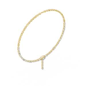 Collar con Colgante de Diamante Cultivado en Laboratorio, Oro Amarillo de 10K, Corte Ovalado en Forma de Y, Estilo Vintage, Elegancia Real y Encanto de Reina - Product Image 3