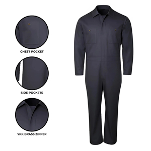 Combinaison industrielle au design simple - Modèle basique pour hommes, légère, prix abordable, vente en gros, logo et taille personnalisés - Product Image 4